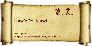 Munár Kund névjegykártya
